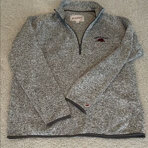 Heather Gray Men's Zip-Up Sweater - Arkansas